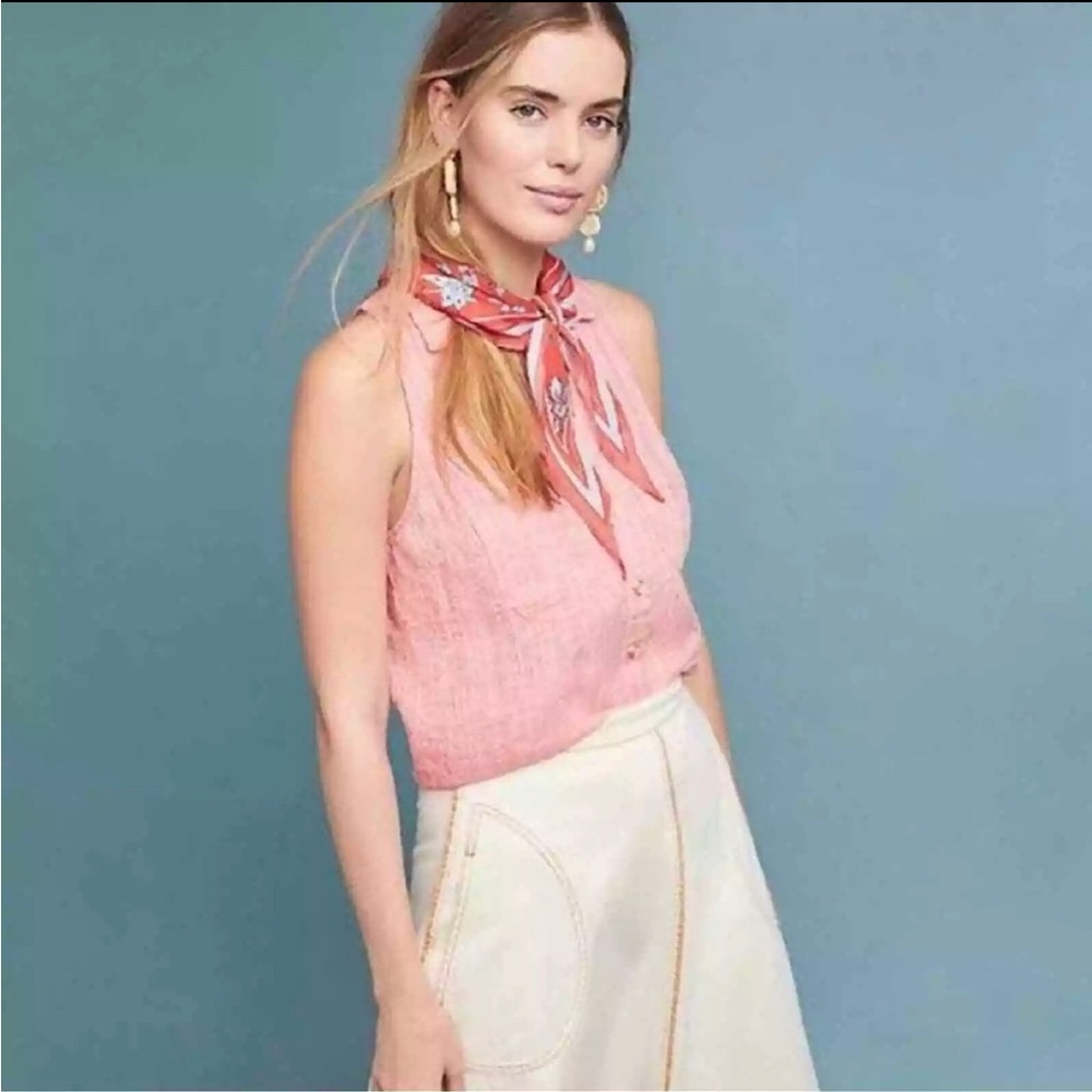 Maeve Anthropologie Felicity Sleeveless Button Up Top